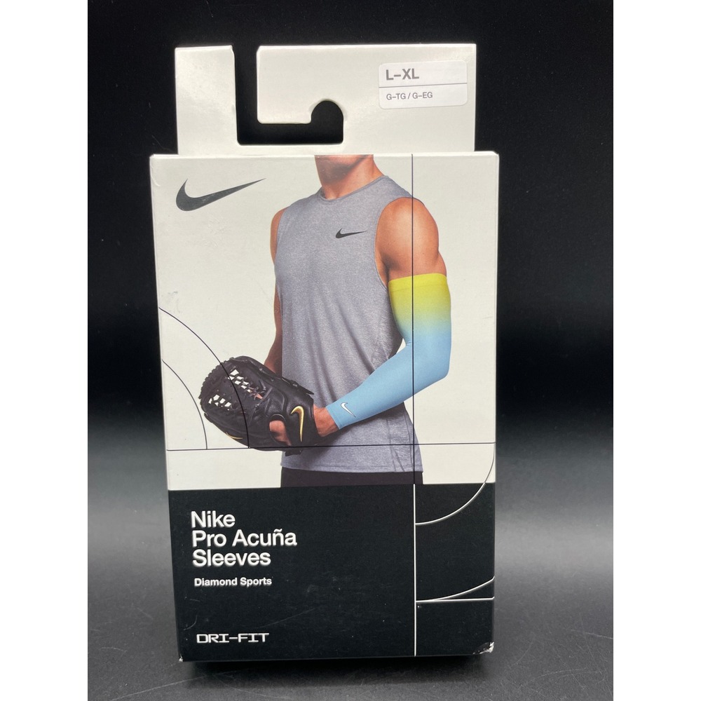 Nike Pro Acuna Diamond Sports Sleeves Dri-FIT Blue Yellow Gradient L XL N1001800